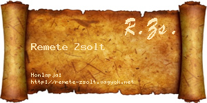 Remete Zsolt névjegykártya